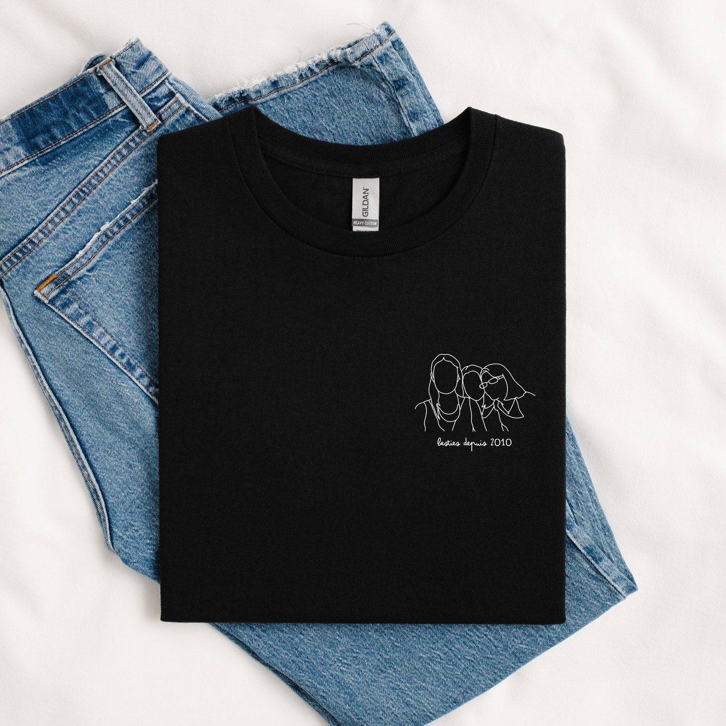 T-shirt unisexe personnalisé illustration minimaliste