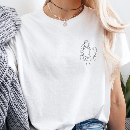 T-shirt unisexe personnalisé illustration minimaliste