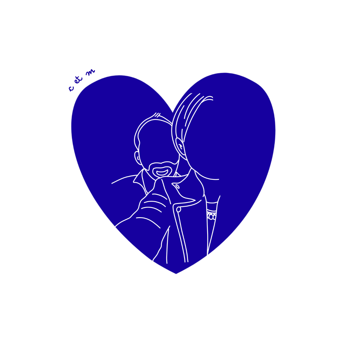 T-shirt unisexe personnalisé  ❤️Cœur illustré (illustration minimaliste)