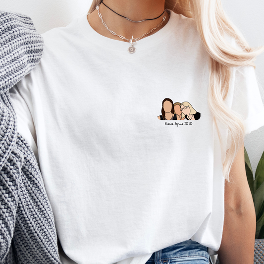 T-shirt unisexe personnalisé illustration minimaliste