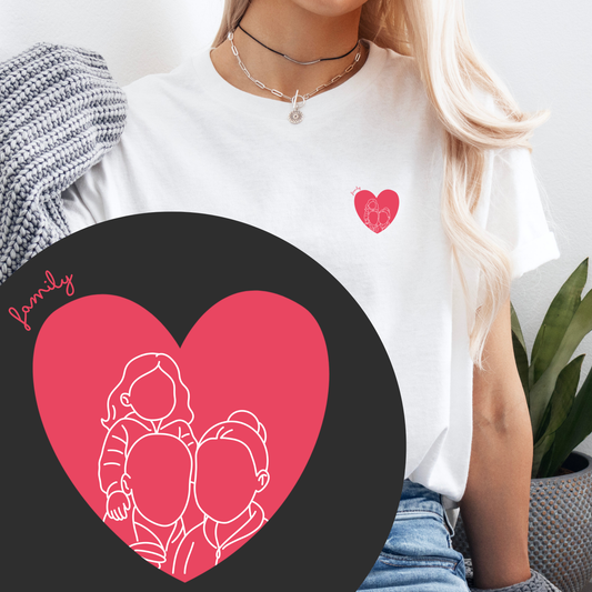 T-shirt unisexe personnalisé  ❤️Cœur illustré (illustration minimaliste)